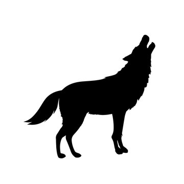 recommend clip art: The silhouette of a wolf howling at the moon	