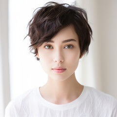 Fototapeta premium Clouse up portrait of beautiful Japanese woman.