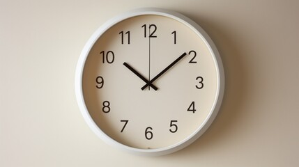A close-up of a white wall clock, its hands ticking steadily, capturing the passage of time in a quiet home.