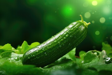 Cucumber on blurred clear background