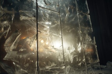 A detailed close-up of a glass wall. This image can be used to showcase modern architecture or interior design