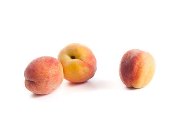 Peaches isolated on white background..