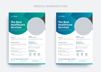 Healthcare flyer design medical flyer | Corporate medical flyer design | Creative medical flyer | Modern medical leaflet design vector template