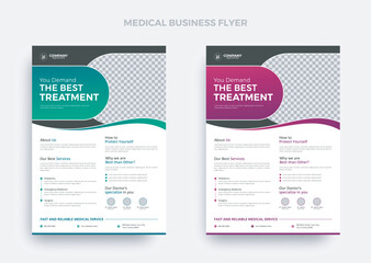 Healthcare flyer design medical flyer | Corporate medical flyer design | Creative medical flyer | Modern medical leaflet design vector template
