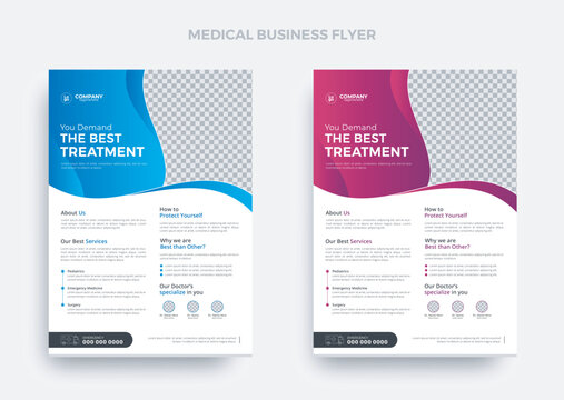 Healthcare flyer design medical flyer | Corporate medical flyer design | Creative medical flyer | Modern medical leaflet design vector template