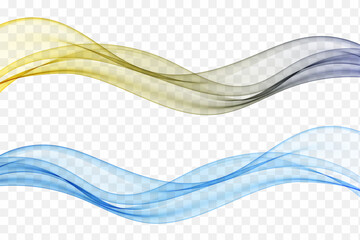 Two abstract smooth transparent waves, design element. © lesikvit