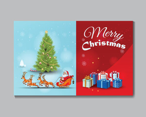 Vector merry Christmas vector design. merry Christmas greeting text with gift