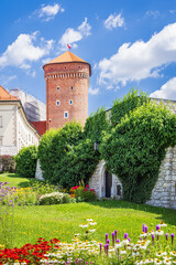 Fototapeta na wymiar Royal Wawel castle tower in Krakow Malopolska region in Poland