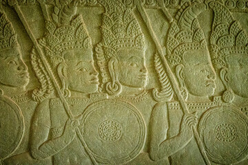 Ancient stone wall carving