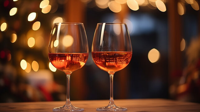 two glasses of wine HD 8K wallpaper Stock Photographic Image 