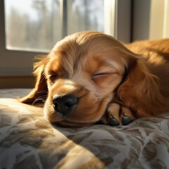 puppy napping in room