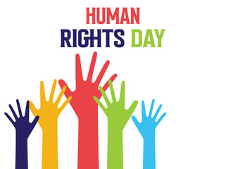 Fototapeta premium Human rights day poster design with hands vector. 