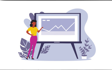 business woman with website