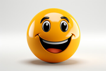 3D model design render of a cheerful smiley face icon isolated on white background. Ai generated - obrazy, fototapety, plakaty