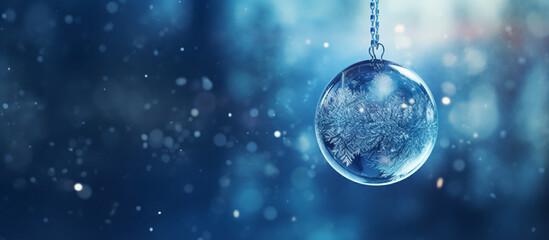 Fototapeta na wymiar スノードームの中に輝くクリスマスツリー、Christmas tree shining in a snow globe、Generative AI 