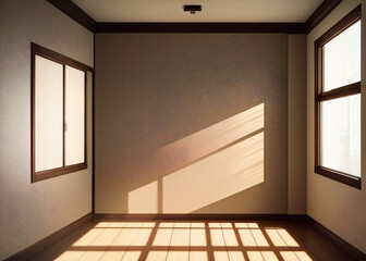Empty room. window, light falls on the floor. no furniture, minimalism. 