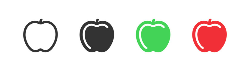 Apple icon. Apple summer fruit symbol. Flat design vector illustration on white background.