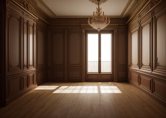 Empty room. window, light falls on the floor. no furniture, minimalism. 