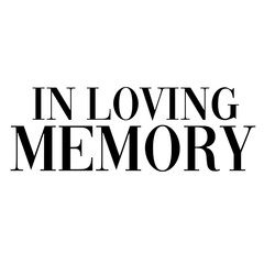 In Loving Memory of Lettering on a Transparent Background