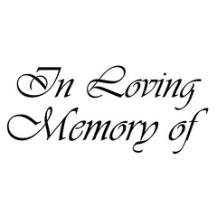 In Loving Memory of Lettering on a Transparent Background