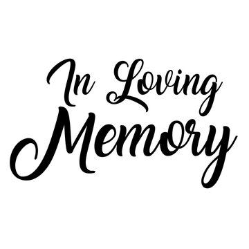 In Loving Memory of Lettering on a Transparent Background