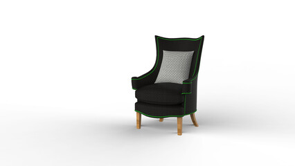 Fototapeta premium black leather chair isolated 3d render 