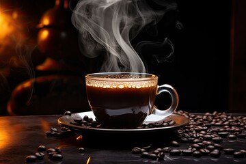 Realistic photos of coffee for display.