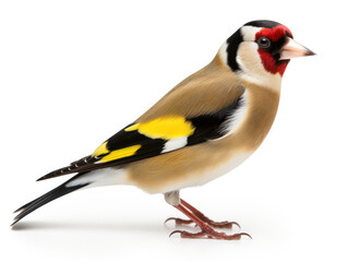 Obraz premium Goldfinch Studio Shot Isolated on Clear White Background, Generative AI