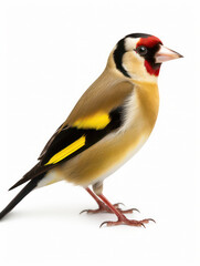 Fototapeta premium Goldfinch Studio Shot Isolated on Clear White Background, Generative AI