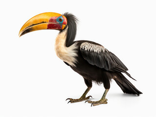 Fototapeta premium Hornbill Studio Shot Isolated on Clear White Background, Generative AI