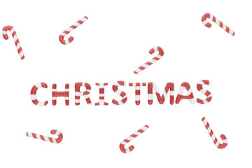 christmas candy cane, 3D