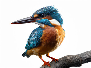 Kingfisher Studio Shot Isolated on Clear White Background, Generative AI