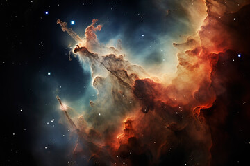 Fototapeta na wymiar Bright cosmic nebula. Generative AI