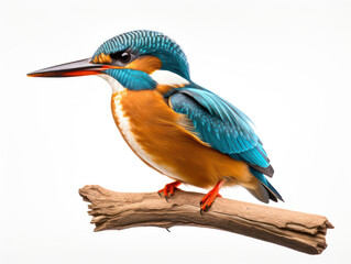 Fototapeta premium Kingfisher Studio Shot Isolated on Clear White Background, Generative AI