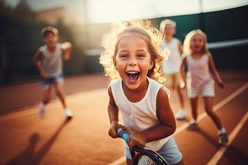 Playful children, a diverse group of friends, enjoy a carefree and active day outdoors.
