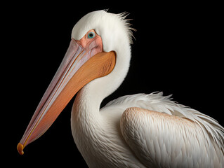 Fototapeta na wymiar Pelican Studio Shot Isolated on Clear Black Background, Generative AI