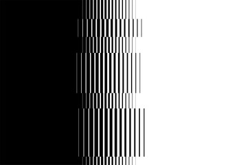 Vector smooth transition from black to white with broken straight lines. Vector background
