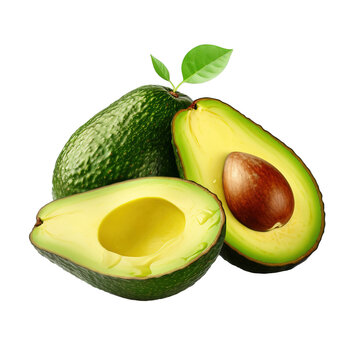 Fresh avocato opened, transparent background