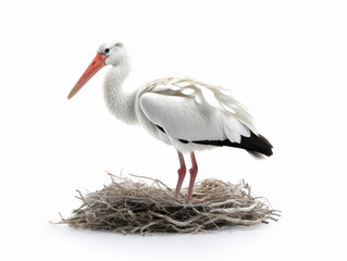 Stork Studio Shot Isolated on Clear White Background, Generative AI