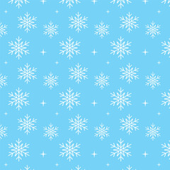 Seamless pattern with snowflakes for winters.