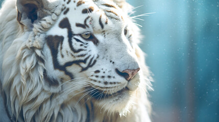 Albino Tiger's Mystical Close-Up