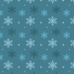 Seamless pattern with snowflakes for winters.