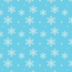 Seamless pattern with snowflakes for winters.