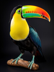 Obraz premium Tucan Studio Shot Isolated on Clear Black Background, Generative AI
