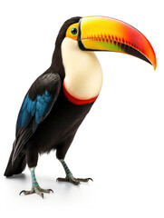 Fototapeta premium Tucan Studio Shot Isolated on Clear White Background, Generative AI