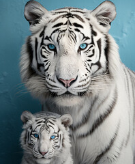 Fototapeta premium a close up of a white tiger with green eyes