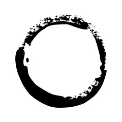 Black round ink spot. Paint splat.	