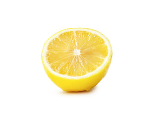 Fresh yellow lemon half isolated on white background with clipping path