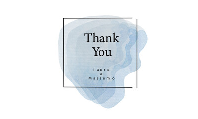 Thank you watercolor background frame