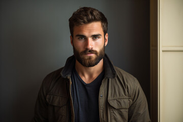 Obraz premium a man with a beard and a jacket